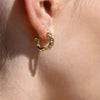 Culturesse Briar Sculptural Sparkle Hoop Earrings (Gold Vermeil)