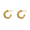 Culturesse Briar Sculptural Sparkle Hoop Earrings (Gold Vermeil)