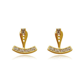 Culturesse Aki Diamante Earlobe Hug Earrings (Gold)