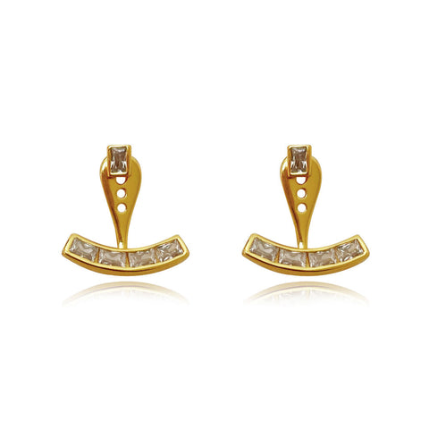 Culturesse Aki Diamante Earlobe Hug Earrings (Gold)