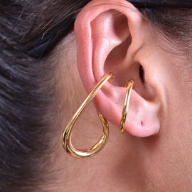 Culturesse Farren Modern Gold Loop Cuff Earrings