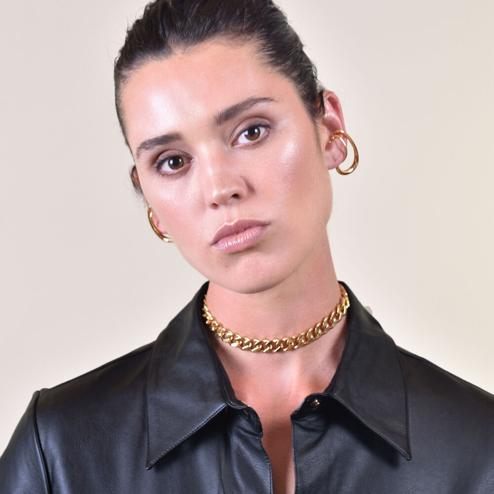 Culturesse Farren Modern Gold Loop Cuff Earrings
