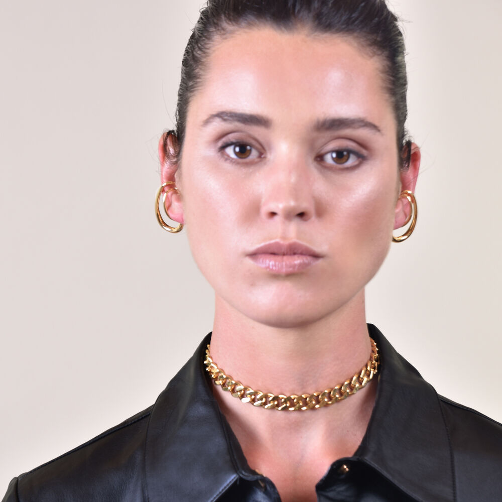 Culturesse Farren Modern Gold Loop Cuff Earrings