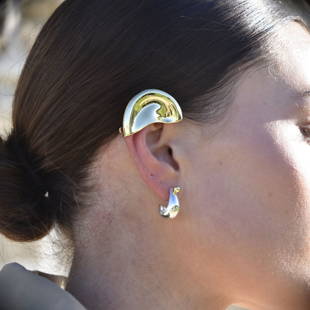 Culturesse Hanako Sculpture Ear Cuff (Gold Single Piece)