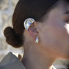 Culturesse Hanako Sculpture Ear Cuff (Silver Pair)