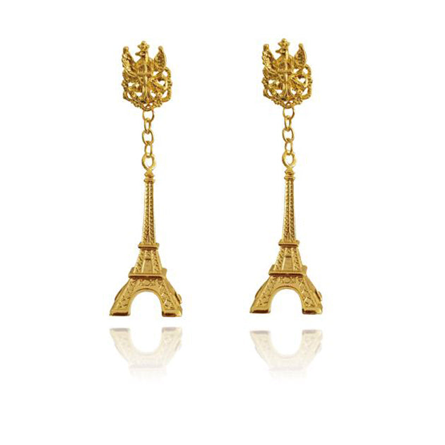Culturesse Emelie Eiffel Tower Statement Earrings