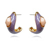 Culturesse Lafayette Enamel Croissant C Hoop Earrings (Taro)