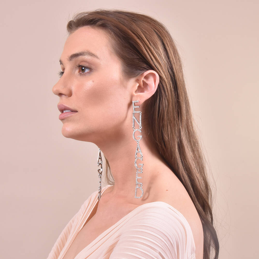 Culturesse Engaged Crystal Diamante Earrings