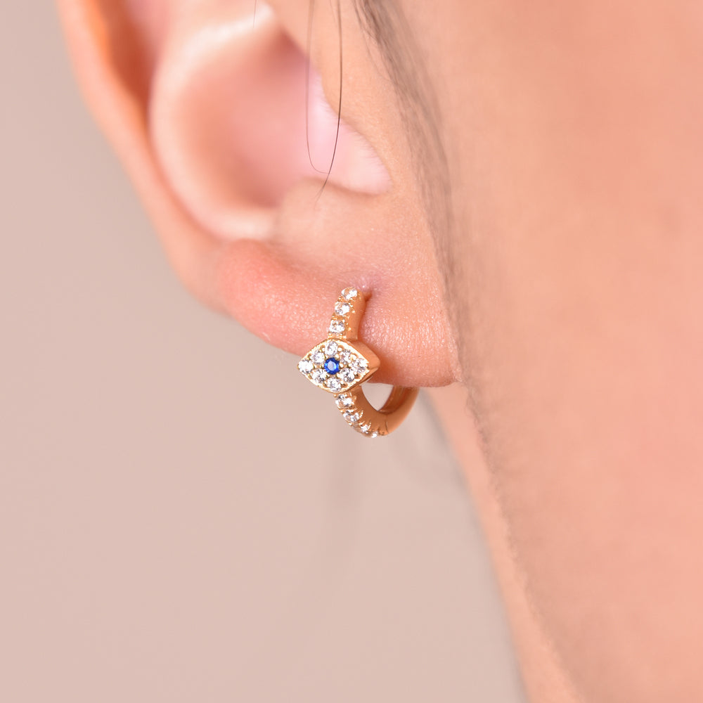 Culturesse Aliyah Dainty Evil Eye Hoop Earrings