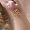 Culturesse Harmonie Splendid Evil Eye Earrings (Gold Vermeil)