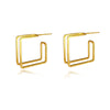 Culturesse Finley Sculpture Frame Earrings (Gold Vermeil)