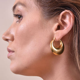 Culturesse Girlfriend Chunky Gold Bowl Earrings