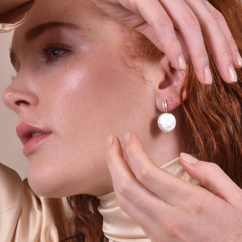 Culturesse Aura Freshwater Pearl Drop Earrings