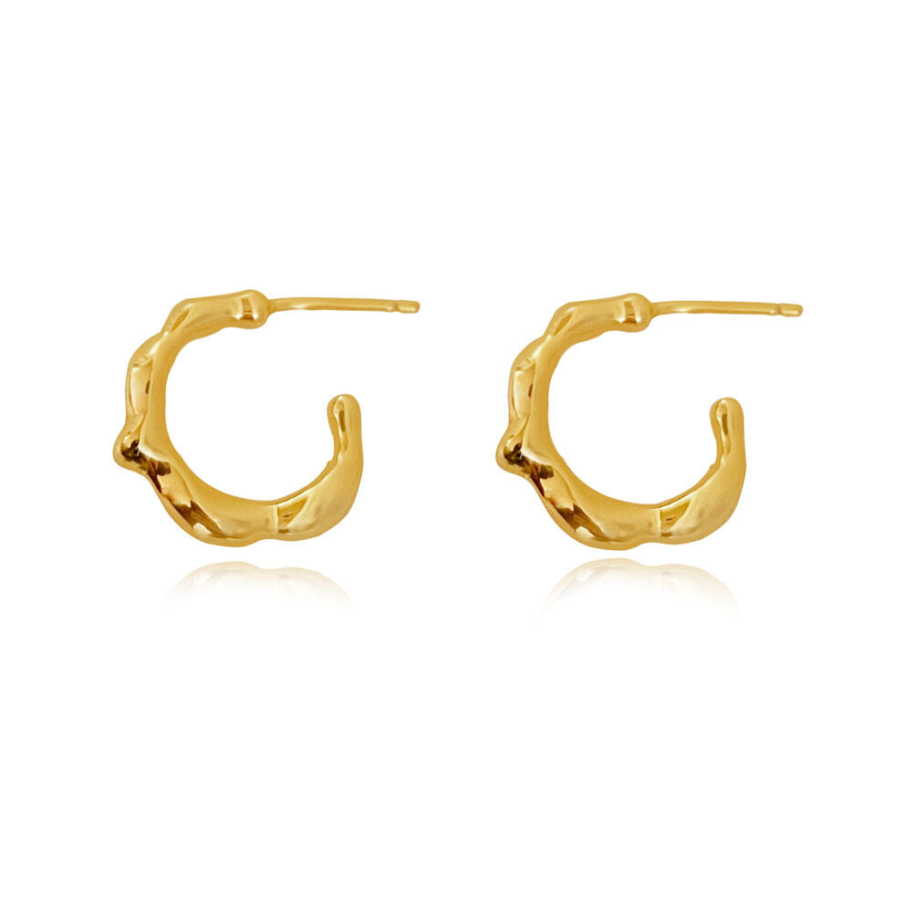 Culturesse Elodie Artsy Fluid Hoop Earrings (Gold Vermeil)