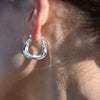 Culturesse Giverny Artisan Fluid Huggie Earrings (Silver)