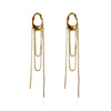 Culturesse Stellar Drape Diamante Tassel Earrings (Gold)