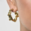 Culturesse Dejouer 24K Sculptured C Hoop Earrings