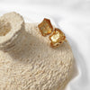 Culturesse Cyra Sculpture Gold Textured Earrings
