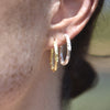 Culturesse Avery Artsy Textured Hoop Earrings (Gold)