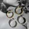 Culturesse Avery Artsy Textured Hoop Earrings (Gold)
