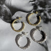 Culturesse Avery Artsy Textured Hoop Earrings (Gold)