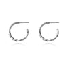 Culturesse Avery Artsy Textured Hoop Earrings (Silver)