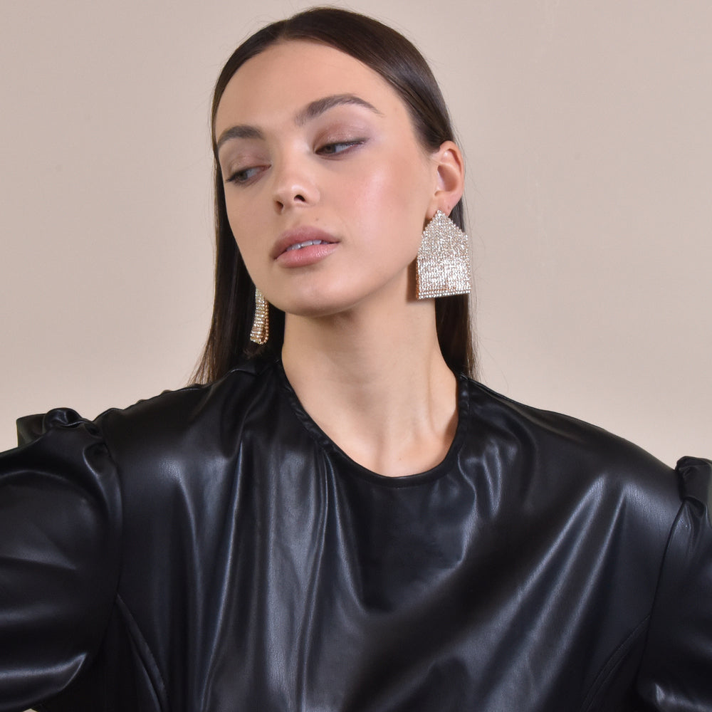 Culturesse Brighton Runway Style Diamante Drop Earrings