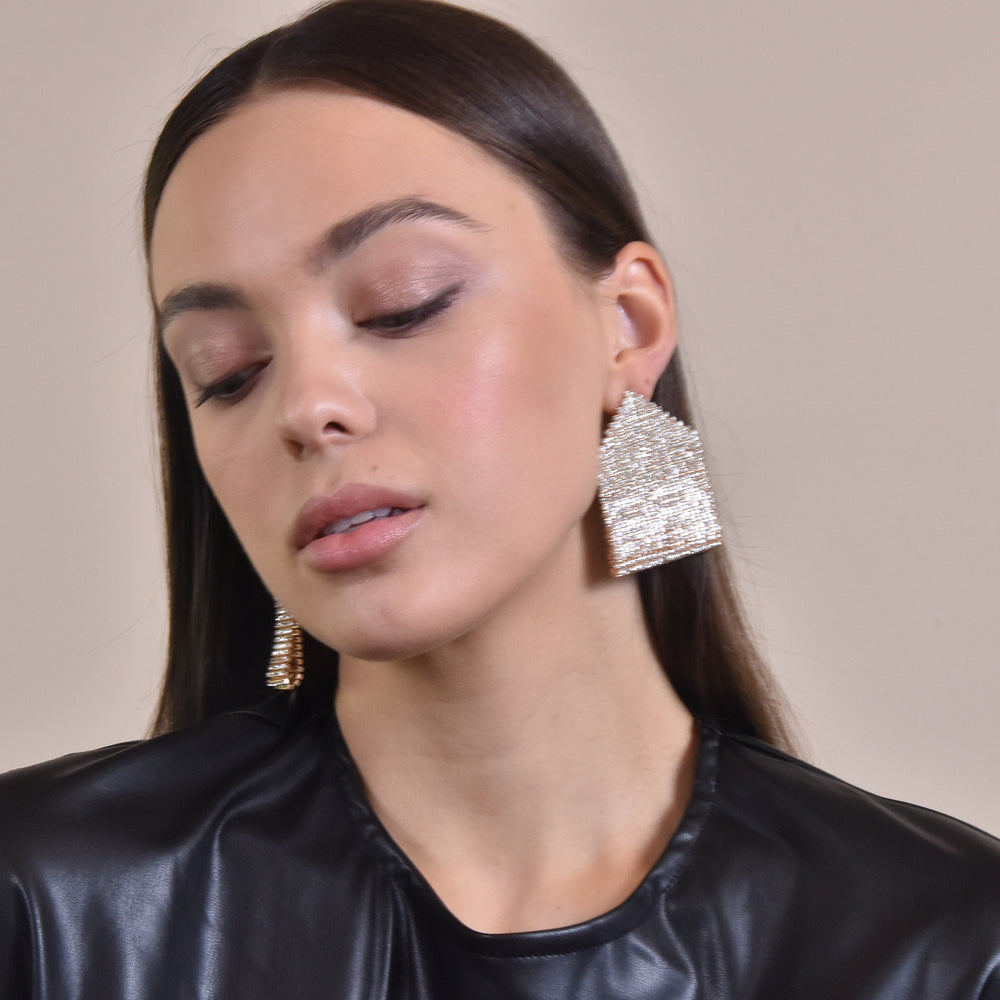 Culturesse Brighton Runway Style Diamante Drop Earrings