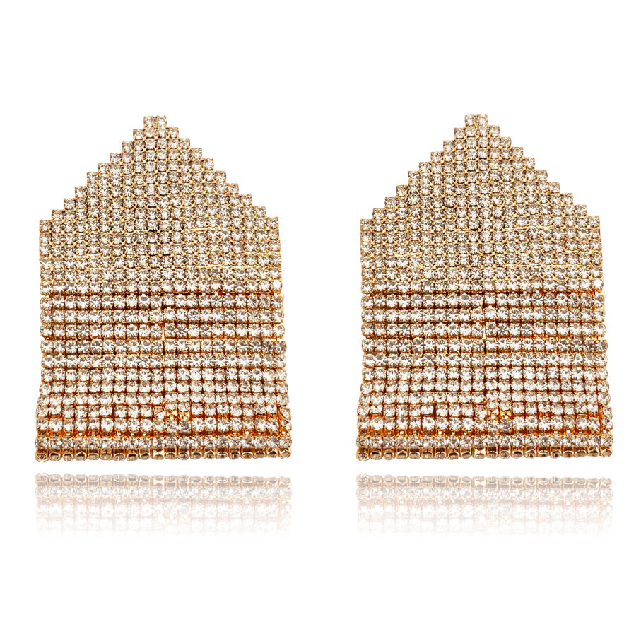 Culturesse Brighton Runway Style Diamante Drop Earrings