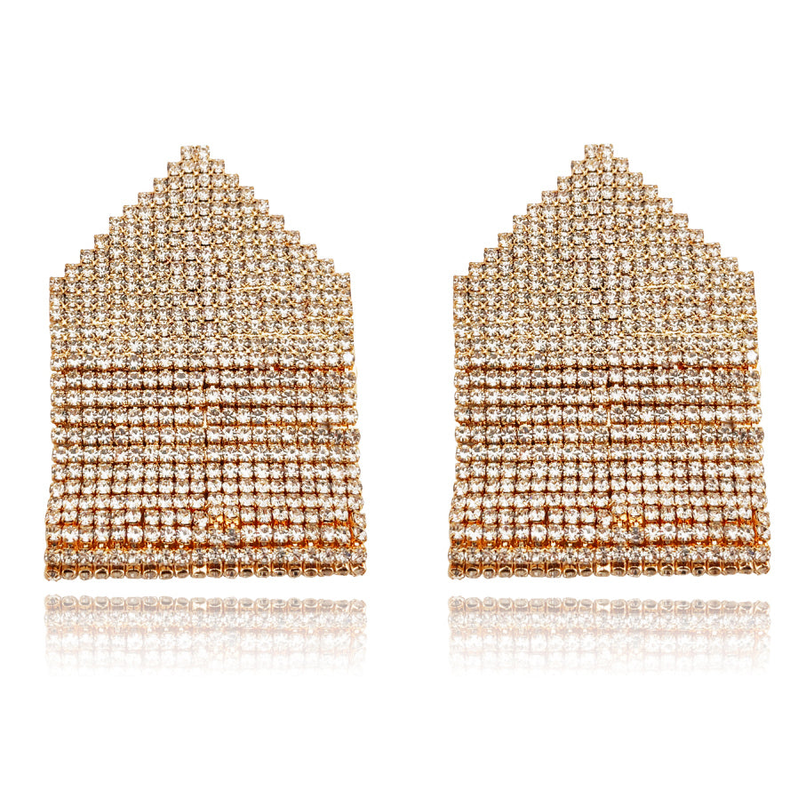 Culturesse Brighton Runway Style Diamante Drop Earrings