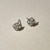 Culturesse Aeliana Dainty Opal Stud Earrings (Silver)