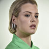 Culturesse Elior Diamnate-embellished Hoop Earrings (Silver)