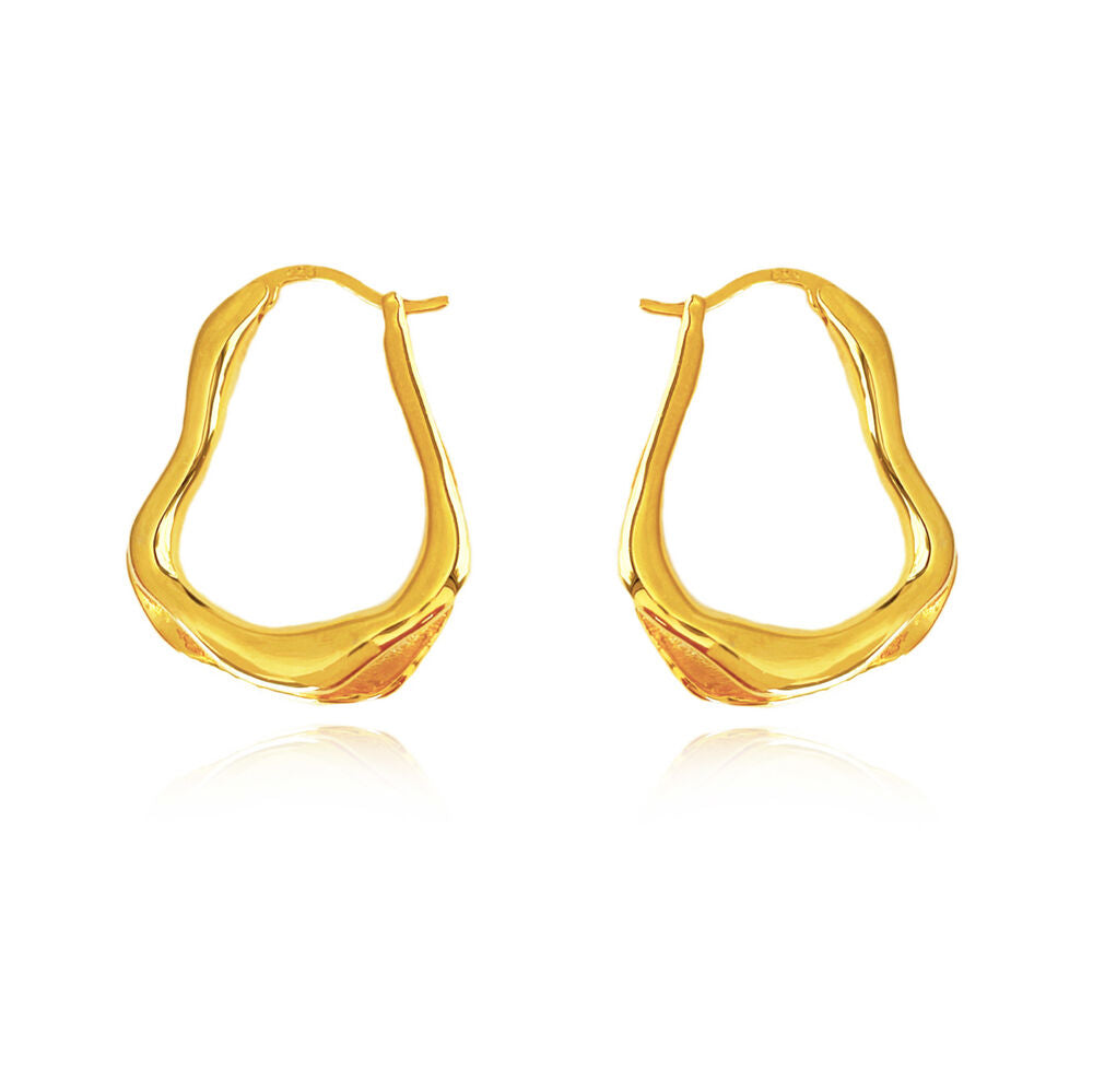 Culturesse Nomad Fluid Sculpture Hoop Earrings (Gold Vermeil)