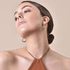 Culturesse Nomad Fluid Sculpture Hoop Earrings (Silver)