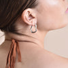 Culturesse Nomad Fluid Sculpture Hoop Earrings (Silver)