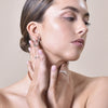 Culturesse Nomad Fluid Sculpture Hoop Earrings (Silver)