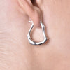 Culturesse Nomad Fluid Sculpture Hoop Earrings (Silver)