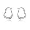 Culturesse Nomad Fluid Sculpture Hoop Earrings (Silver)