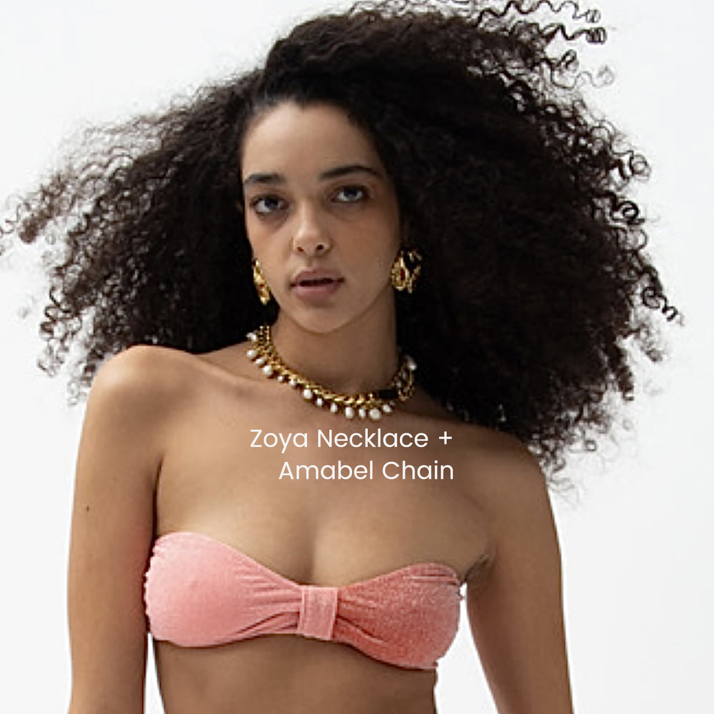 Culturesse Zoya Full Pearl Chain Necklace / Choker