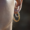 Culturesse Massimo Diamante Dual Tone Hoop Earrings