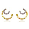 Culturesse Massimo Diamante Dual Tone Hoop Earrings