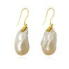 Culturesse Agata 24K Baroque Pearl Drop Earrings