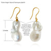 Culturesse Agata 24K Baroque Pearl Drop Earrings (Imperfect No. 2)