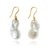 Culturesse Agata 24K Baroque Pearl Drop Earrings (Imperfect No. 2)