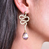 Culturesse La Deesse Artisan Cats Eye Stone Drop Earrings