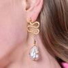 Culturesse L 'amour 24K Luxury Baroque Pearl  Drop Earrings