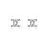 Culturesse Gemini Artisan Zirconia Pave Stud Earrings (Silver)