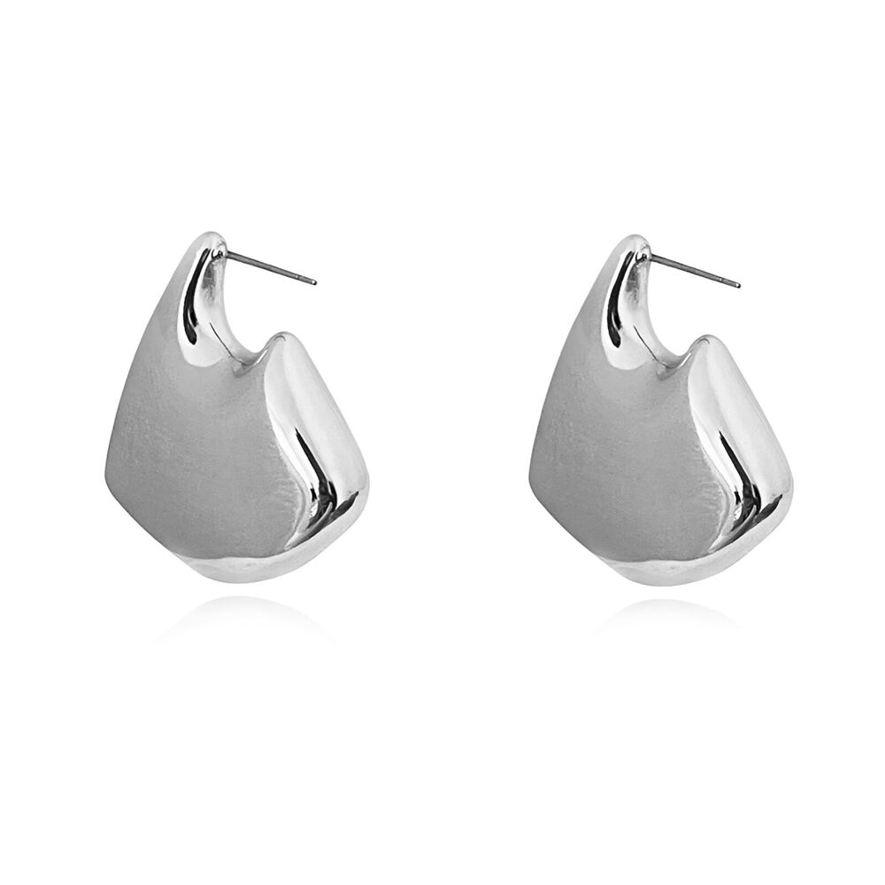 Culturesse Orsa Chunky Geometric Drop Earrings (Silver)