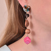 Culturesse Allyriane Fuchsia Drops Statement Earrings