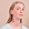 Culturesse Allyriane Fuchsia Drops Statement Earrings